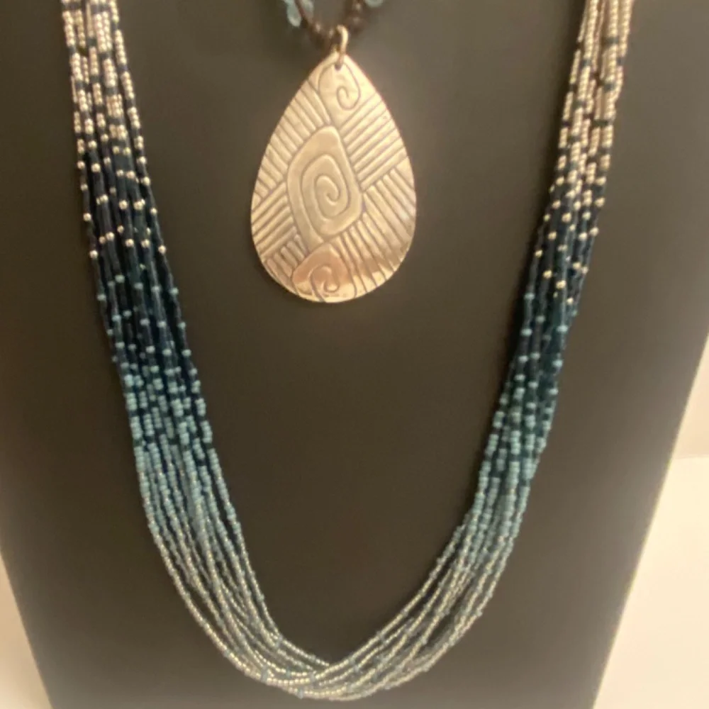 Silpada Retired Multi-Stone Seed Bead Sterling Necklace N2069